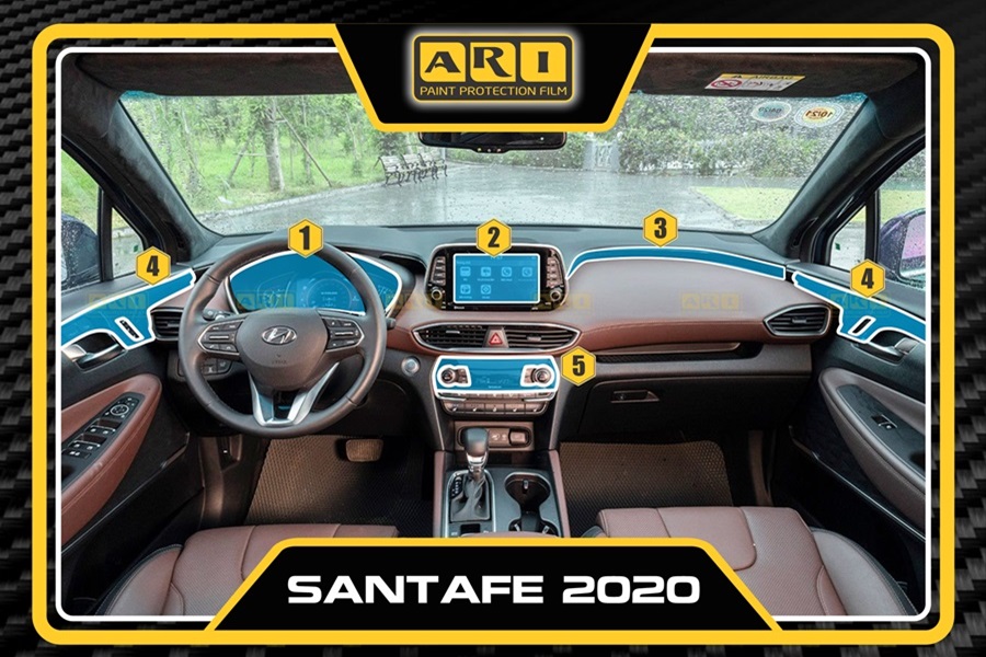 Dán PPF nội thất Santafe 2020